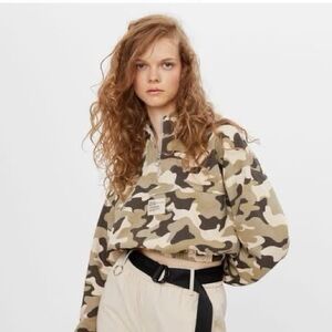 Bershka Camouflage Jacket - Brown and Tan